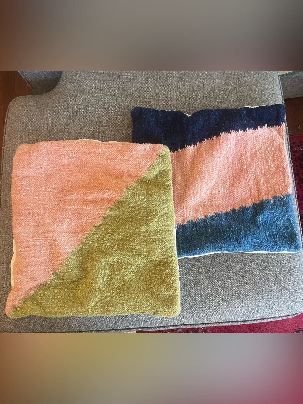 The Mayan Store-Textured Colorblock Throw Pillow Cover Set